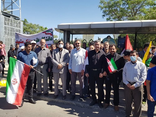 حضور دانشگاهیان دانشگاه علوم پزشکی مشهد در راهپیمایی روز قدس